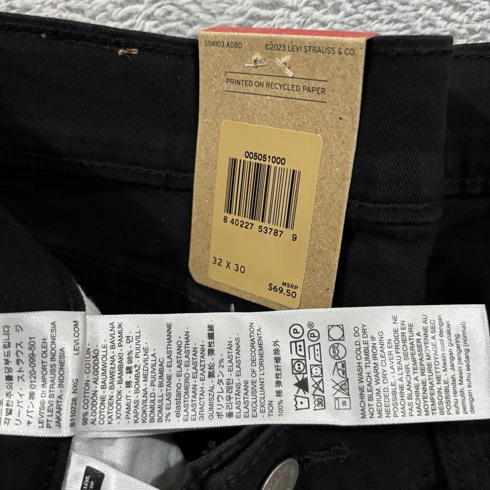 Levi's 505 Jeans Mens 32x30 Straight Mid Rise Premium Soft Twill Normcore Black